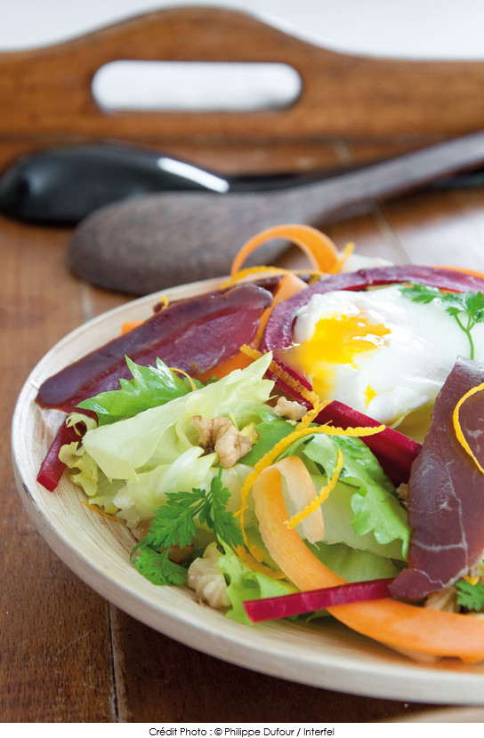 scarole_aux_magrets_et_oeuf_poche