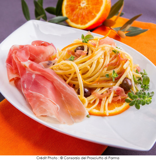 linguine_a_l_orange_olives_cailletier_et_jambon_de_parme