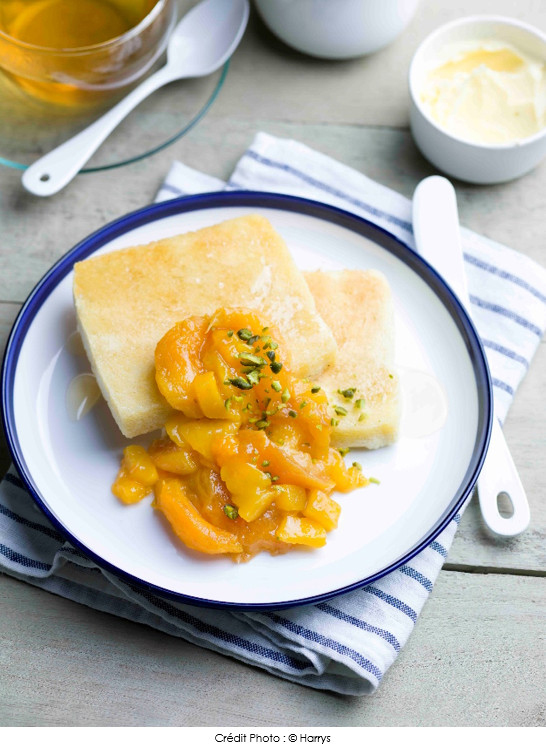 cent_pour_cent_mie_brioche_harrys_toaste_au_miel_et_compote_de_fruits_jaunes