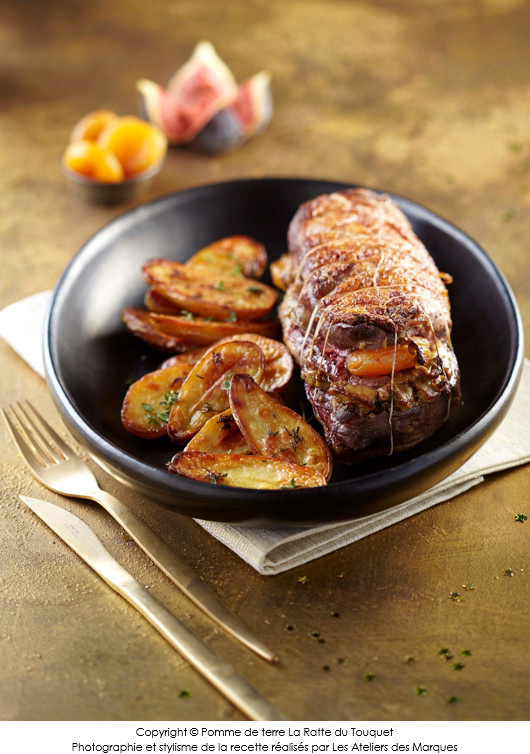 roti-de-magret-de-canard-aux-abricots-et-ses-rattes-du-touquet