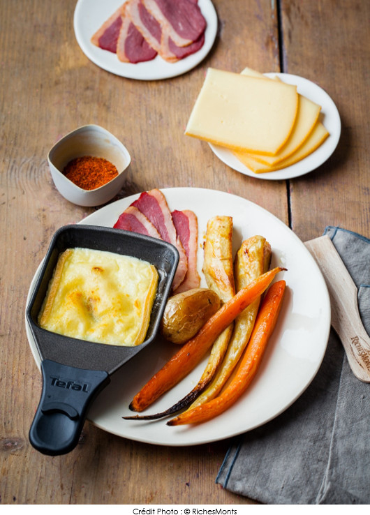 raclette-gourmande-aux-legumes-rotis-au-miel-et-magret-de-canard
