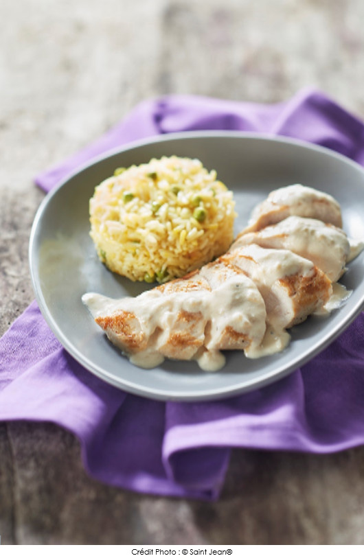 riz-a-poeler-basmati-au-safran-et-petits-pois-poulet-sauce-fromage-blanc