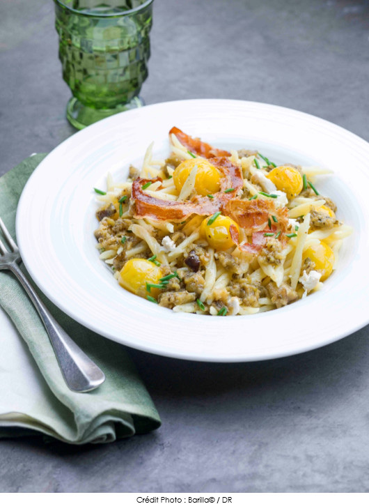 trofie-collezione-barilla-chips-de-pancetta-et-pesto-rustico-aubergine-aux-herbes-barilla