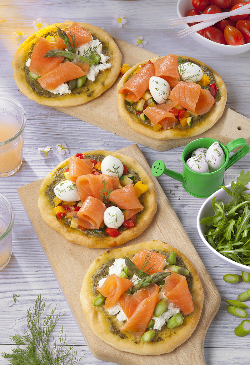 Mini-pizzas Saumon Fumé