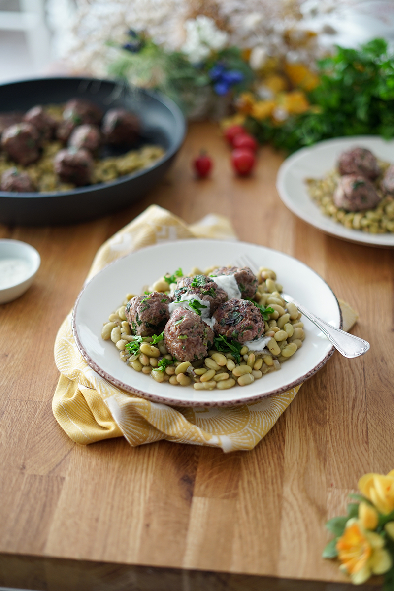 Boulettes d’agneau flageolets
