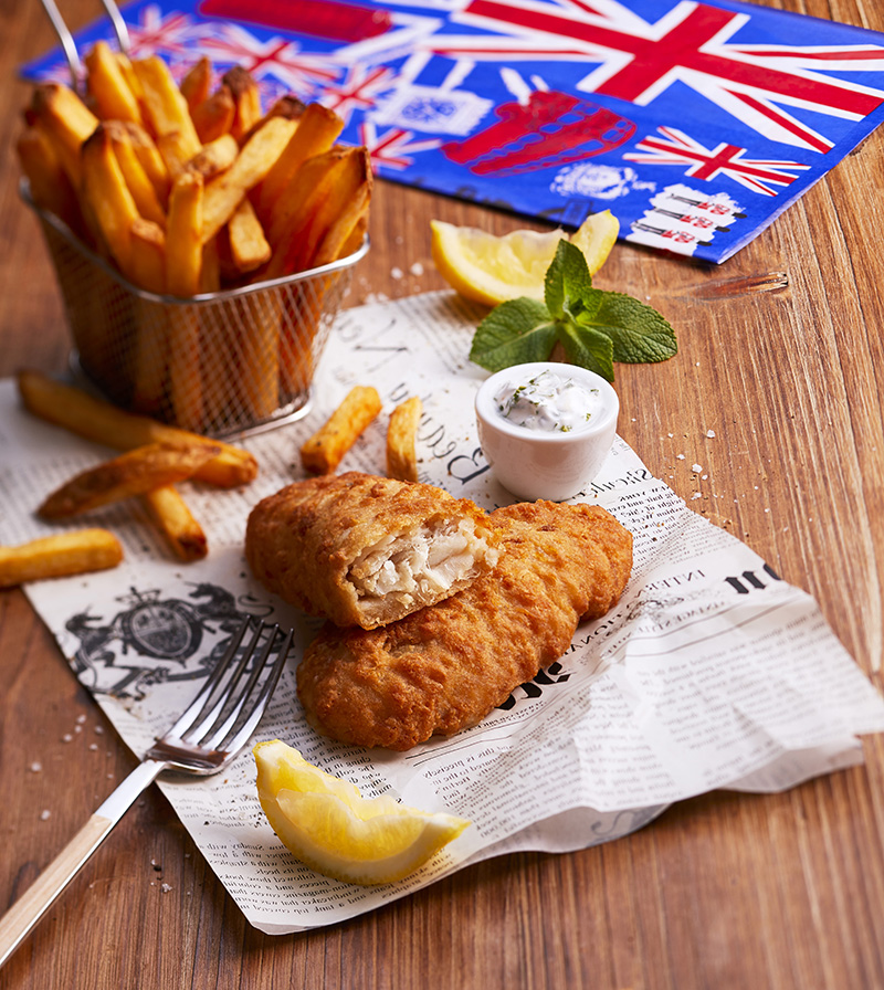 Cabillaud Fish and Chips Sauce yaourt menthe citron