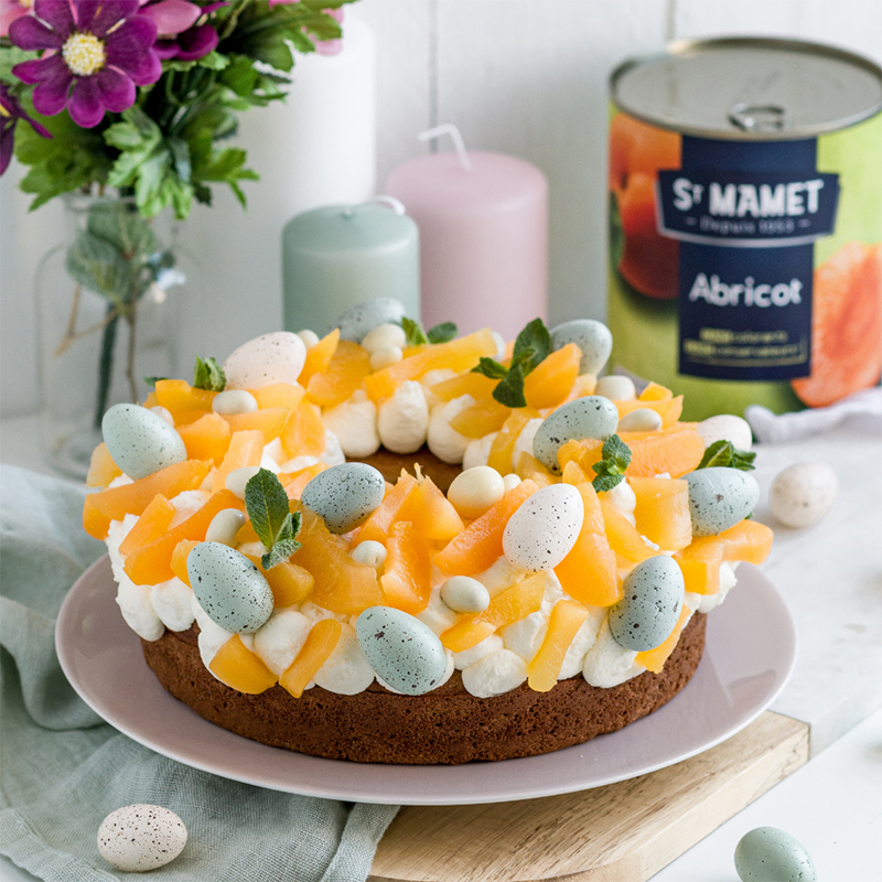 Couronne Pâques abricots chantilly coco