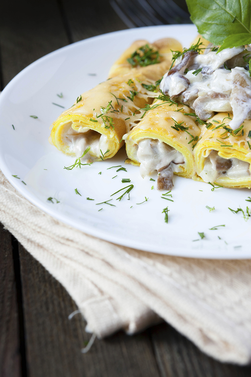 Crêpes ricotta champignons