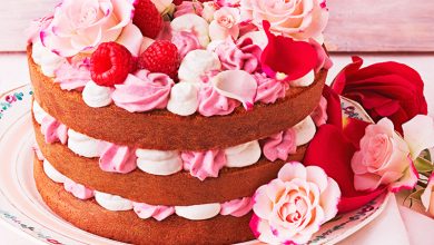 Gâteau framboise et rose