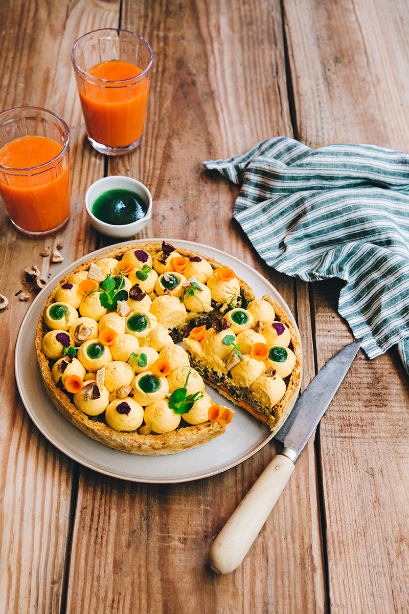 Tarte carotte, noisettes champignons Nathan Helo