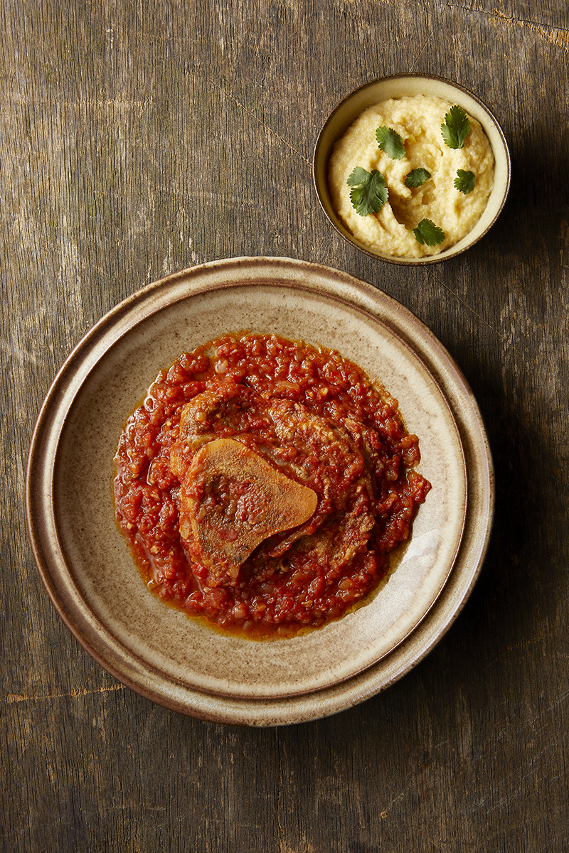 Osso buco à l’orange cumin, polenta coriandre