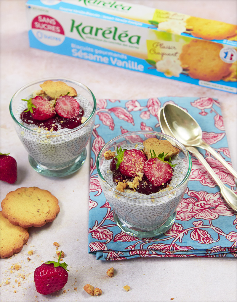 Porridge graines de chia fraises Karéléa