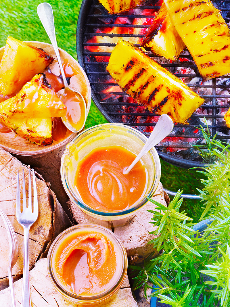 Ananas grillé sauce crémeuse caramélisée