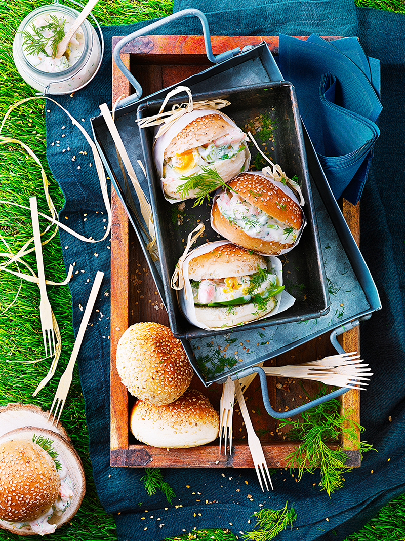 Buns crevettes sauce yaourt