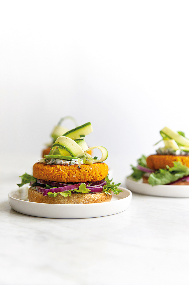 Burger de millet chou rouge