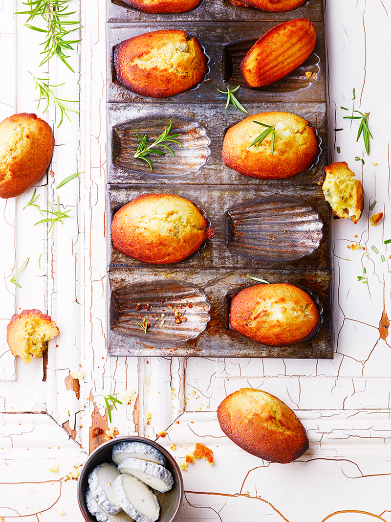 Madeleines salées chèvre romarin