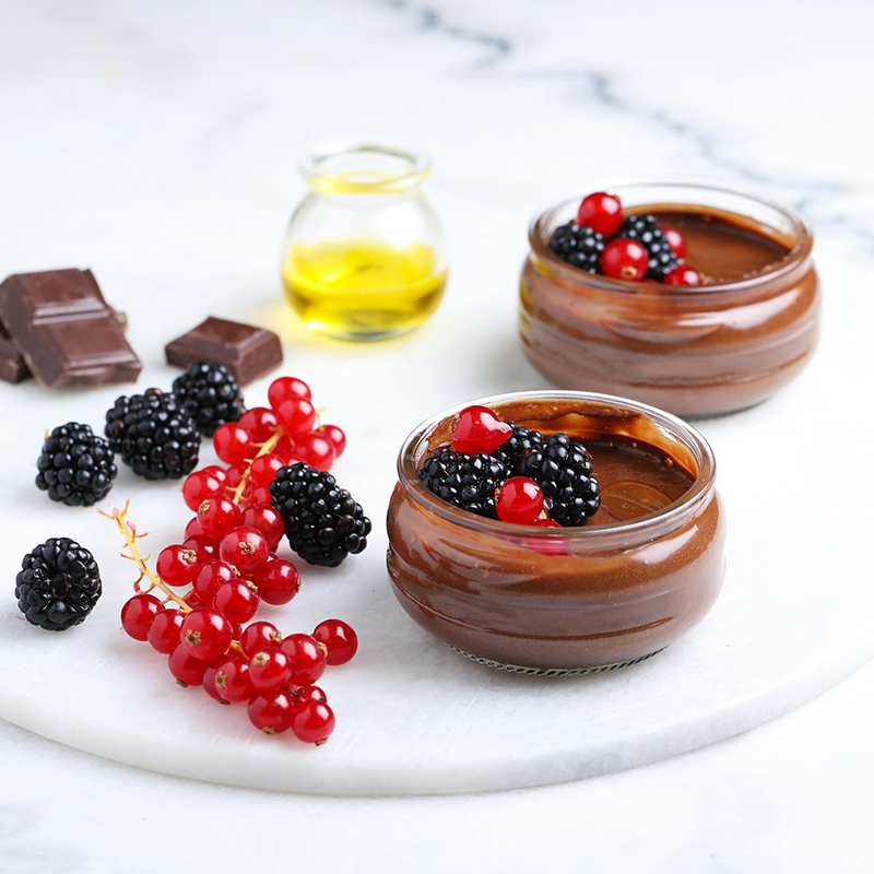 Mousse avocat, chocolat noisettes