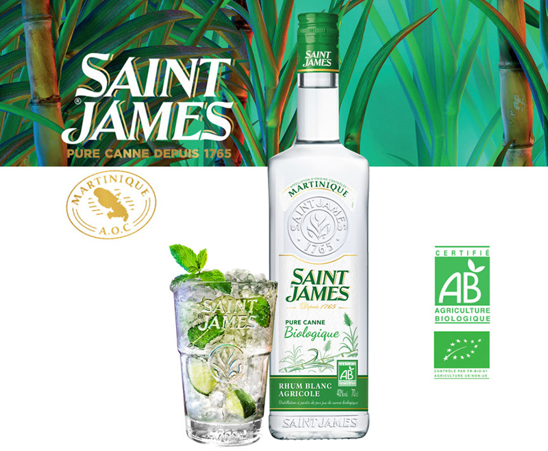 Saint James Rhum blanc pire canne bio 