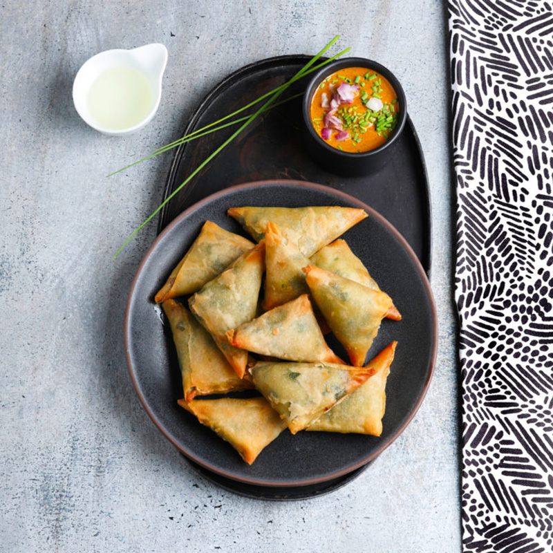 Samossas patate douce sauce curry