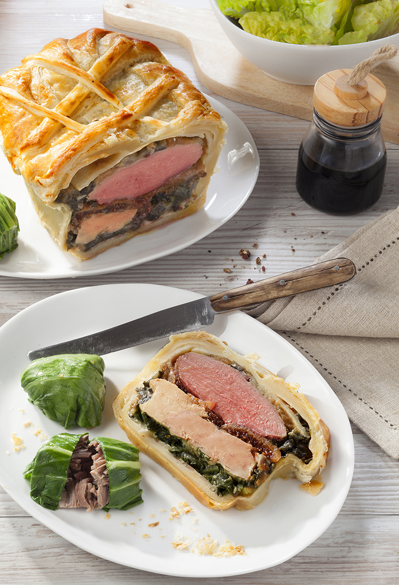 Tourte Foie Gras Magret, caillettes Confit de canard