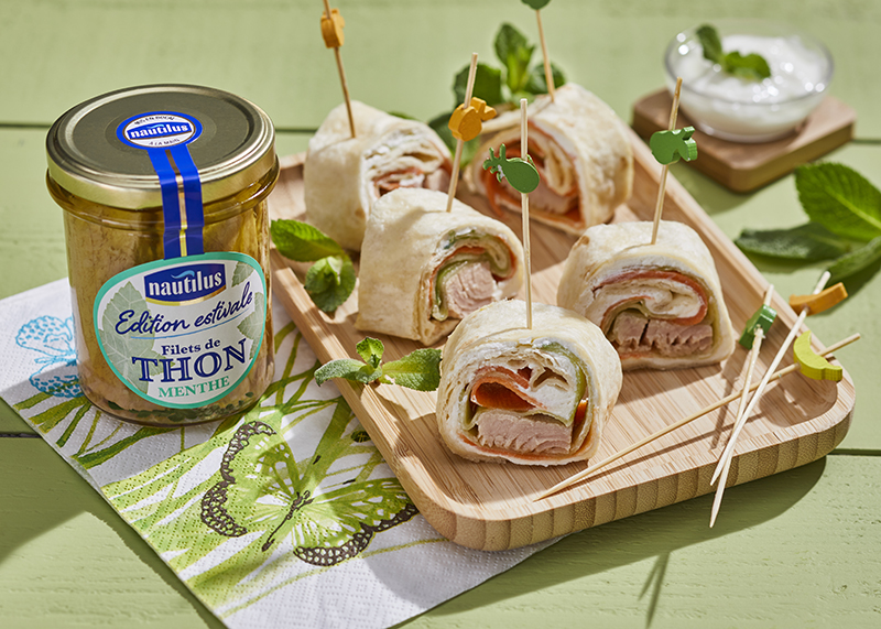 Wraps de thon à la menthe & sauce au yaourt de concombre