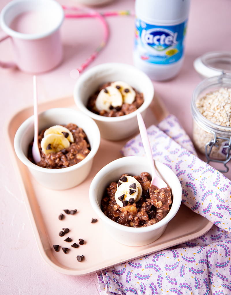 Croissance bowl porridge banane chocolat