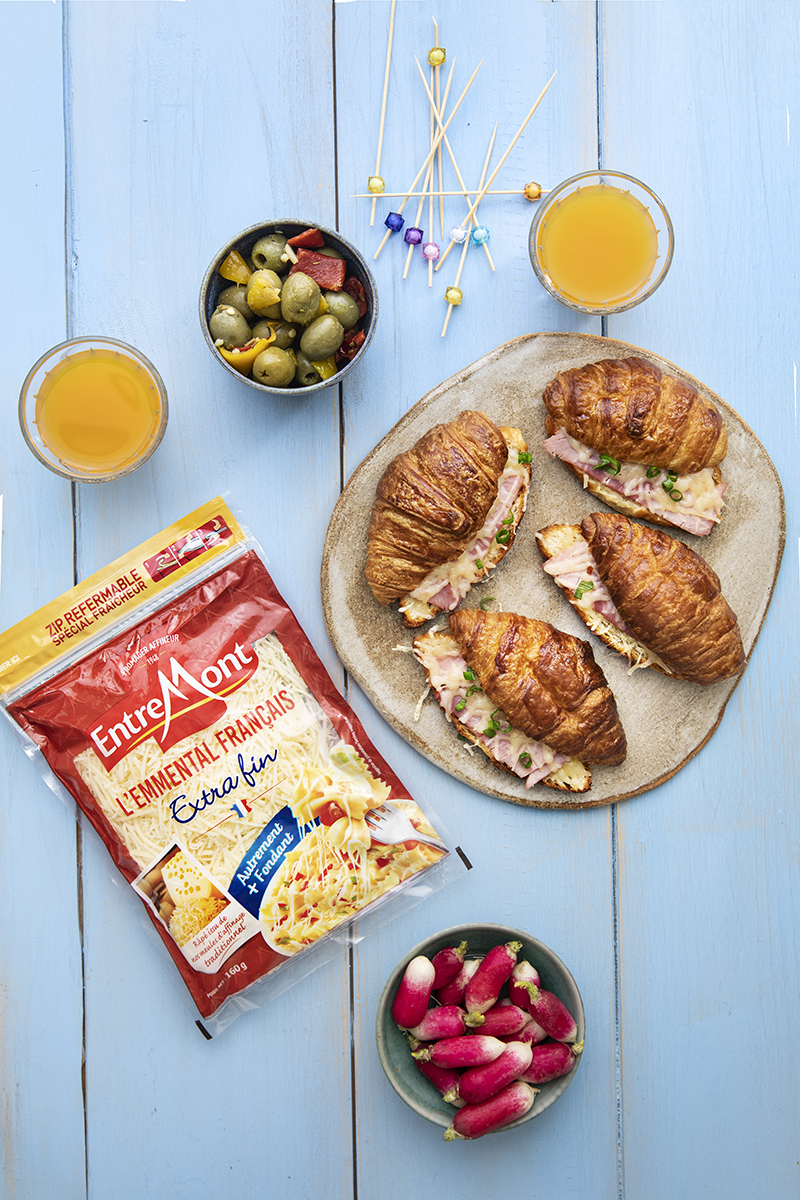 Croissants apéritifs  jambon blanc Emmental Français Râpé Entremont