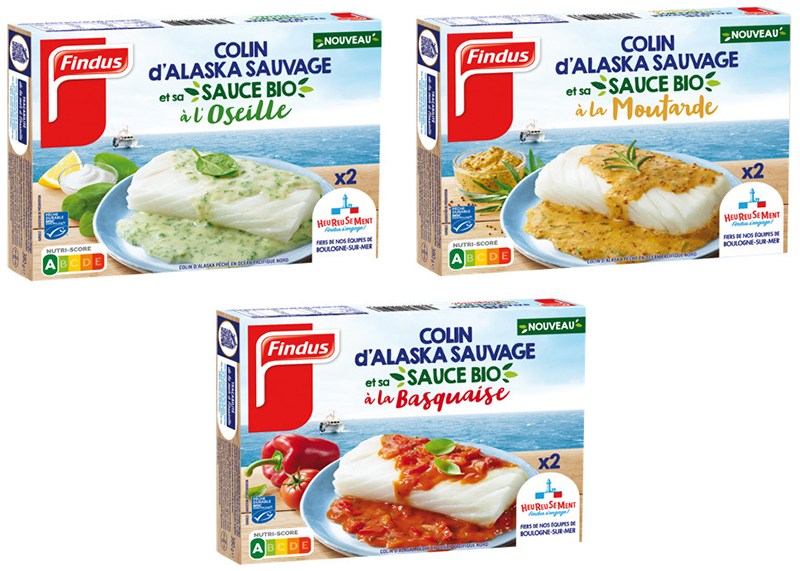 Gamme Colin d’Alaska Sauvage sauce Bio Findus