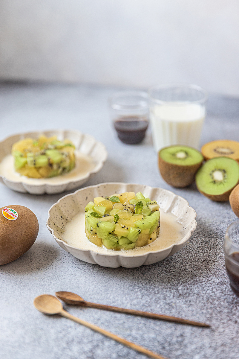 Tartare de kiwi velouté d’amandes
