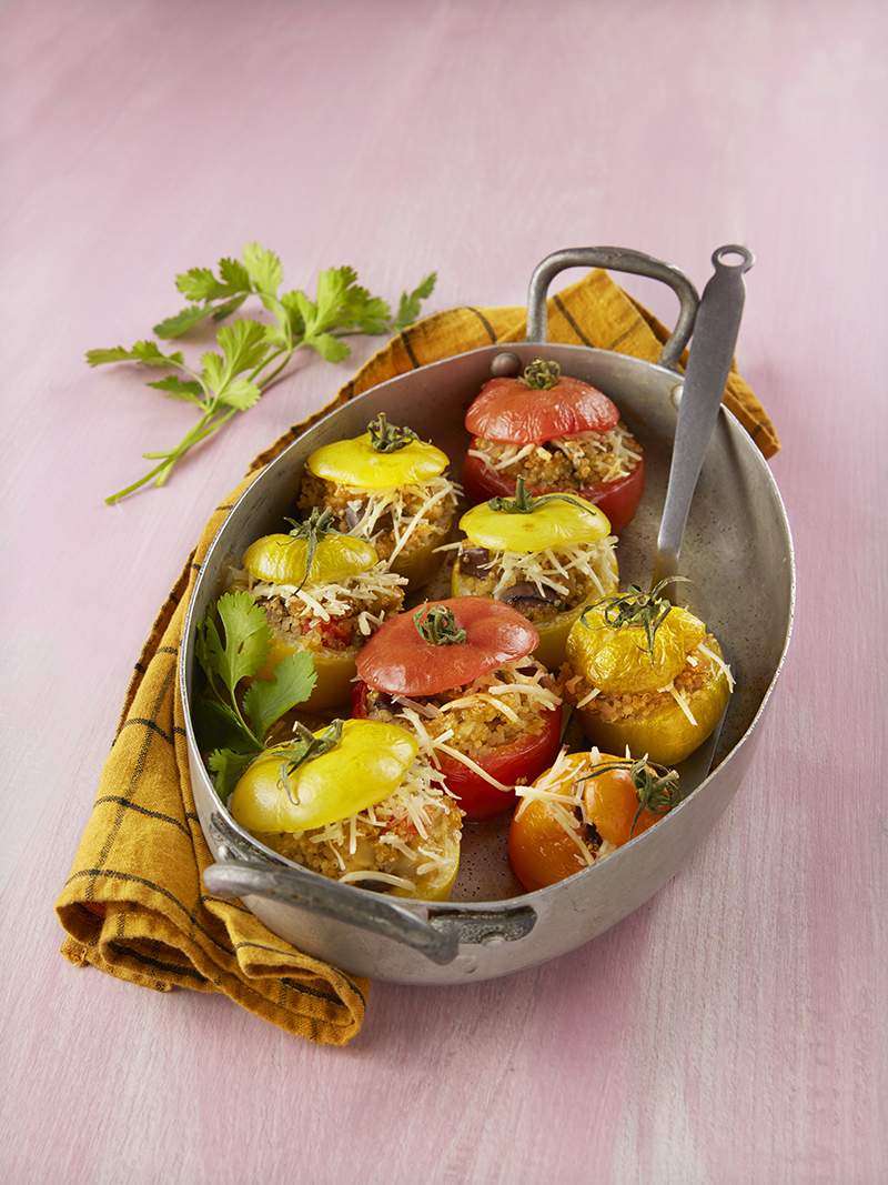 Tomates farcies veggies râpé végétal saveur Mozzarella Nurishh®