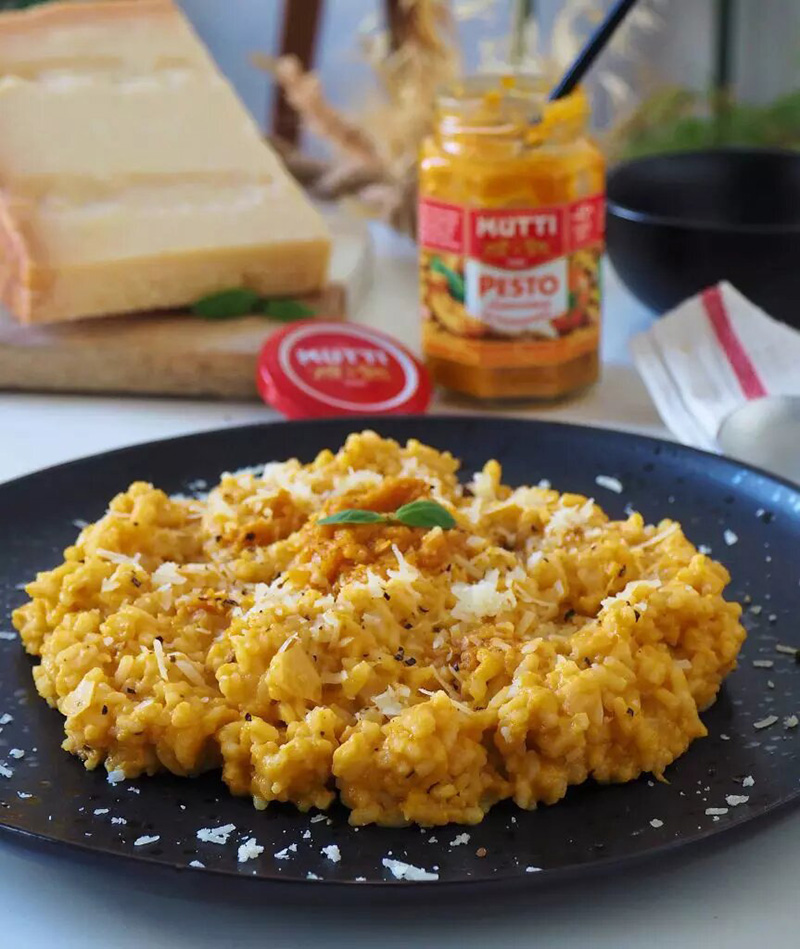 Risotto Pesto de tomates oranges Mutti