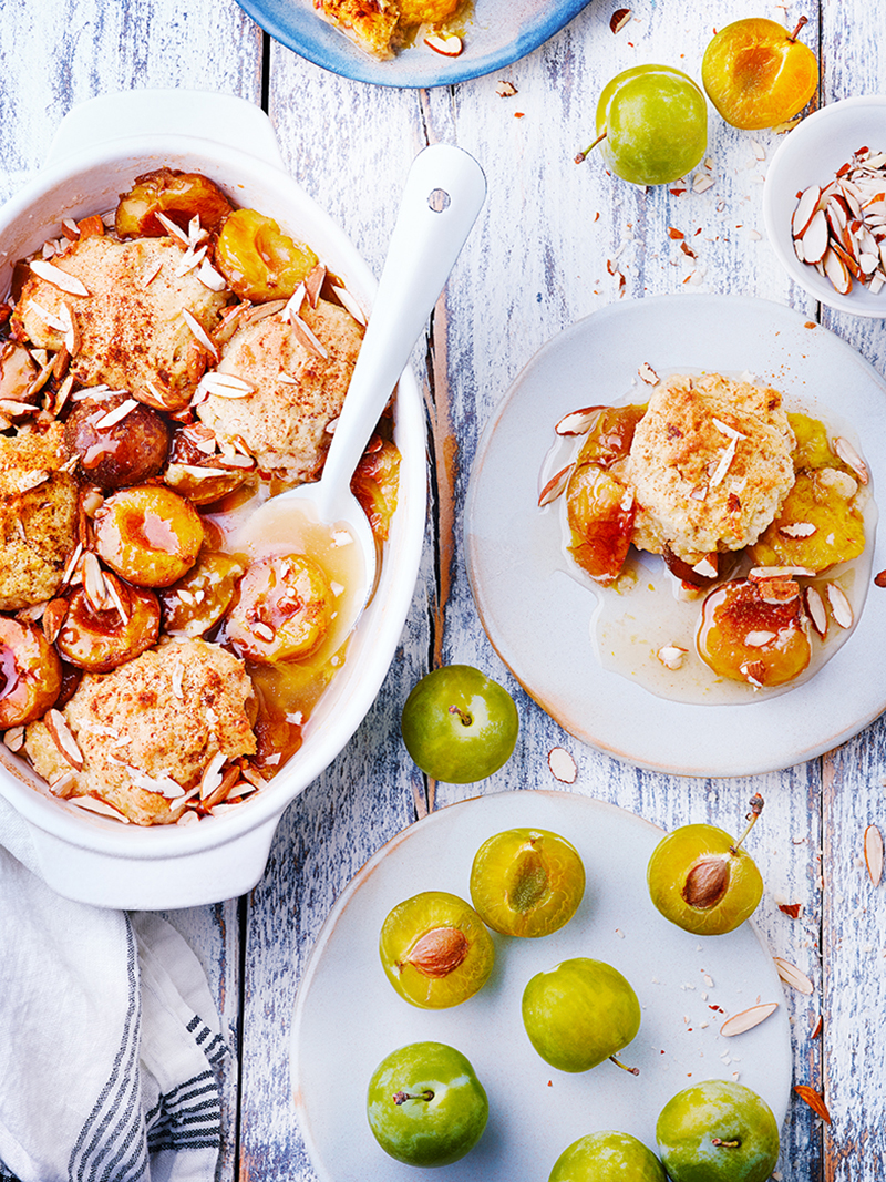 Crumble prunes Reine-Claude