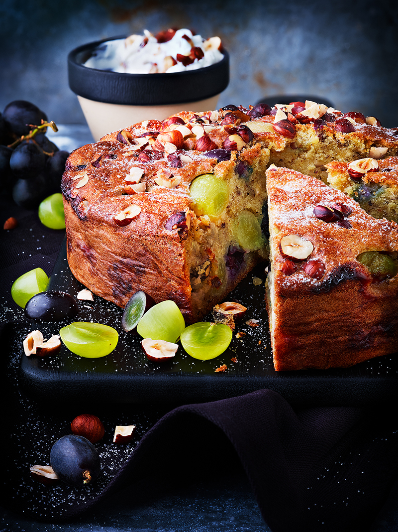 Gâteau d’automne raisins noisettes