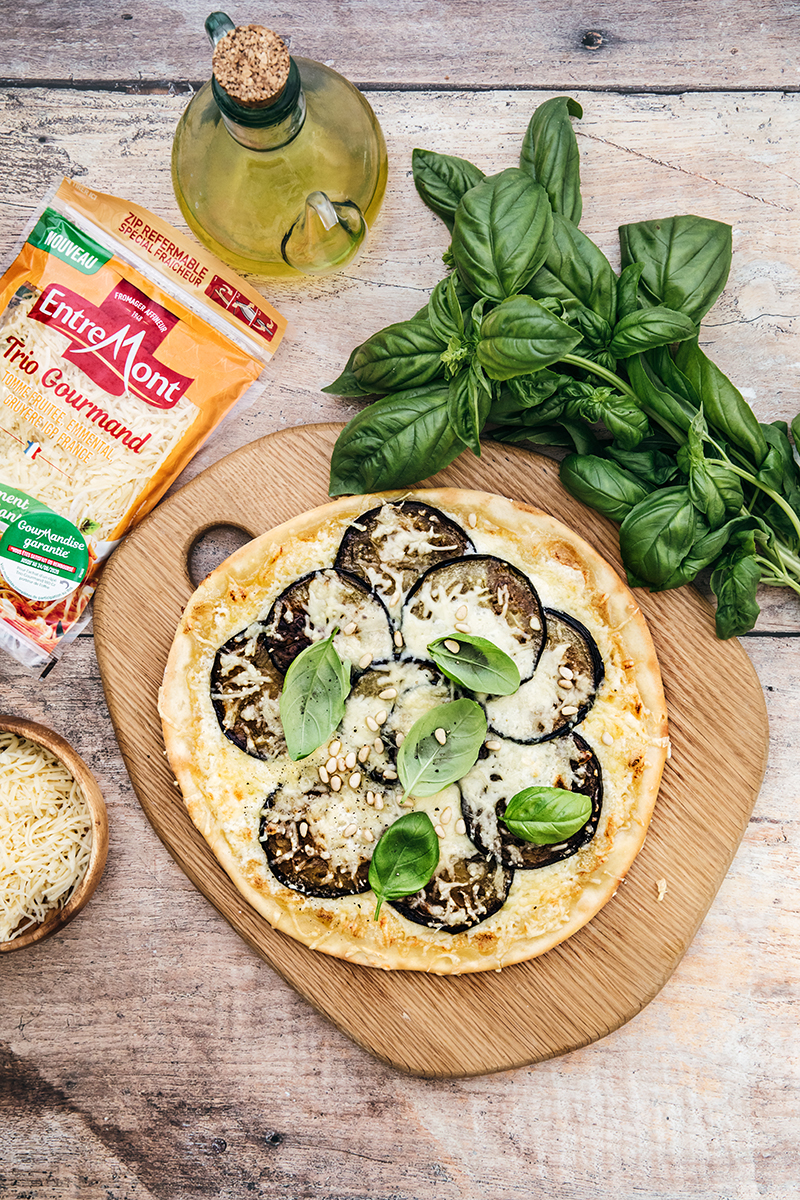 Pizzetta aubergines et Trio Gourmand Entremont