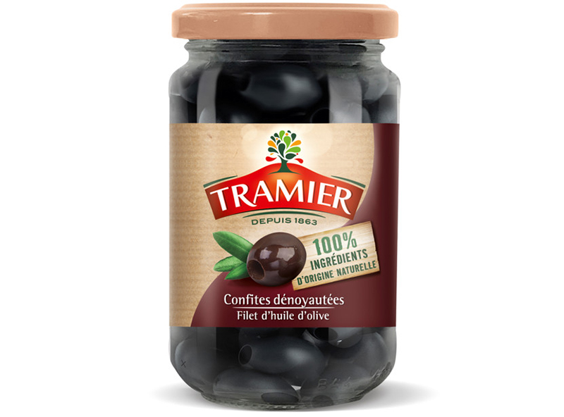 Tramier Olives noires confites dénoyautées 
