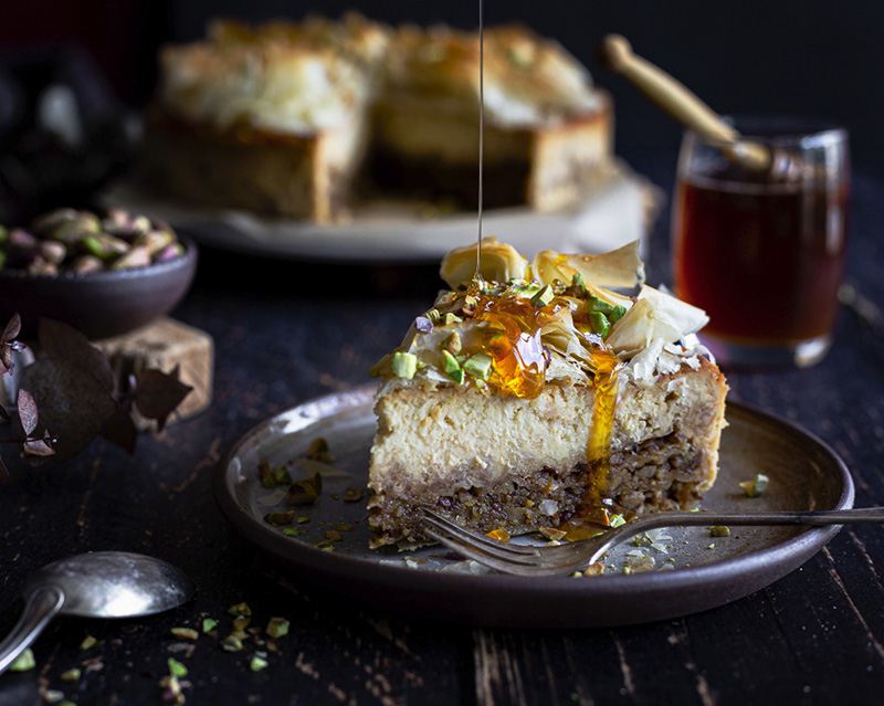 Cheesecake façon baklava miel de châtaignier