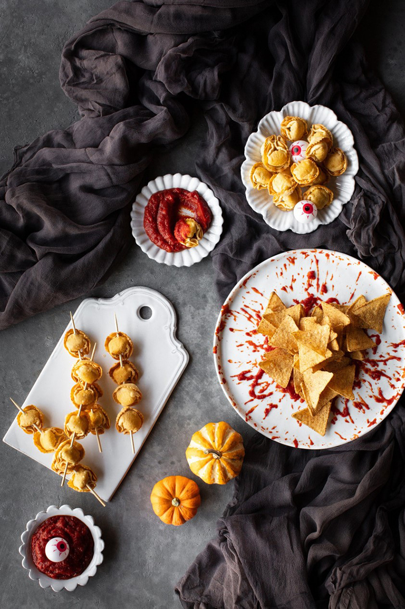 Tortellini Poulet Paysanne, Mozzarella Bacon Giovanni Rana frits d’Halloween