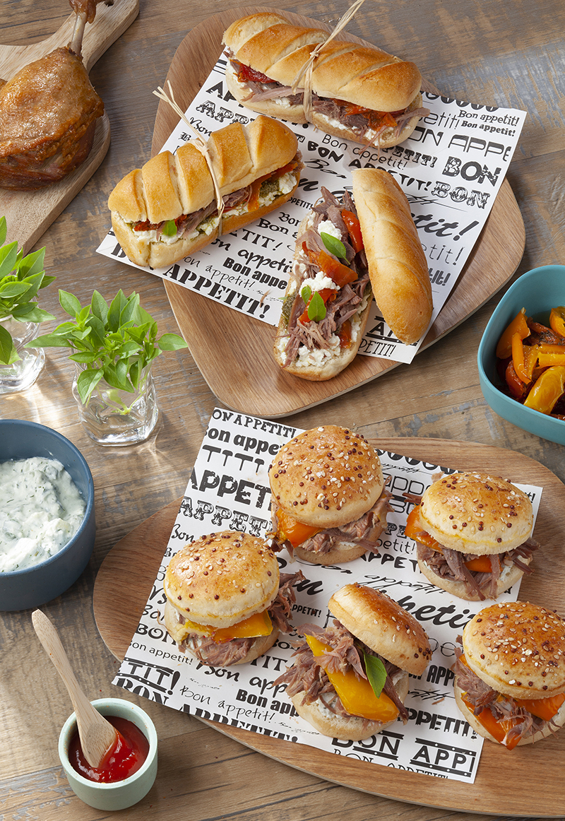 Mini-sandwichs et mini-burgers Confit de Canard