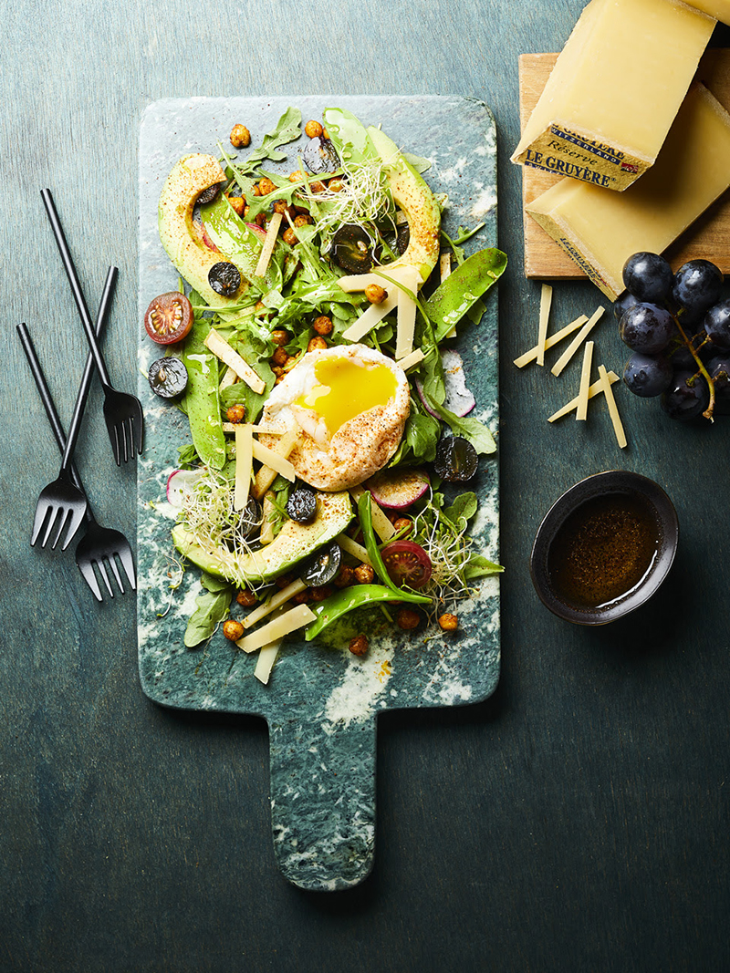 Salade pois chiches croustillants au Gruyère AOP Suisse