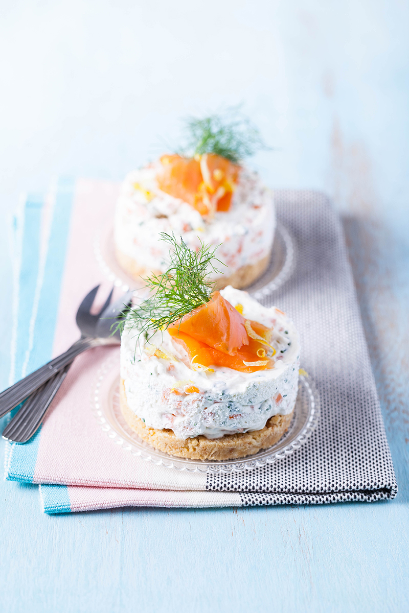 Cheesecake chèvre doux et frais et à la truite fumée