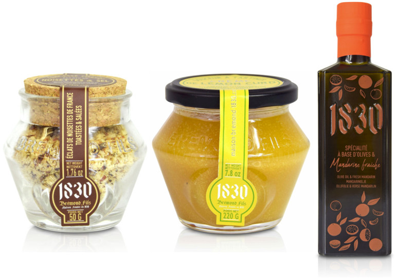 Noisettes toastées, lemon curd, huile mandarine Maison Brémond 1830