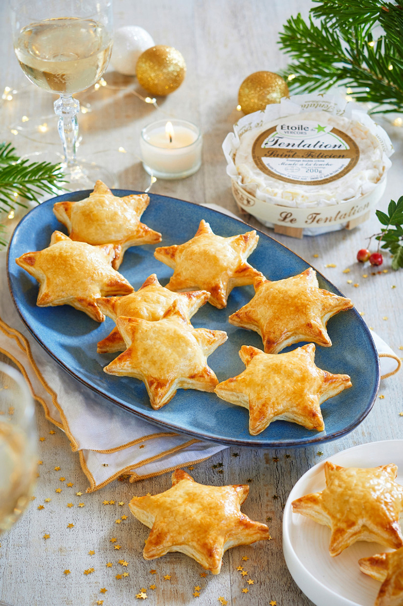 Feuilletés Étoile de Noël aux champignons Tentation de Saint-Félicien