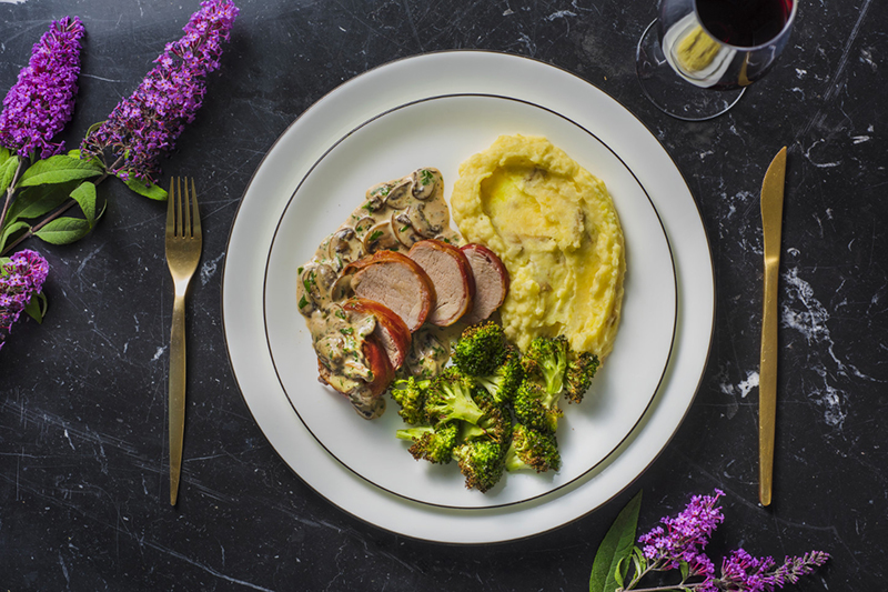 Filet mignon au lard sauce forestière
