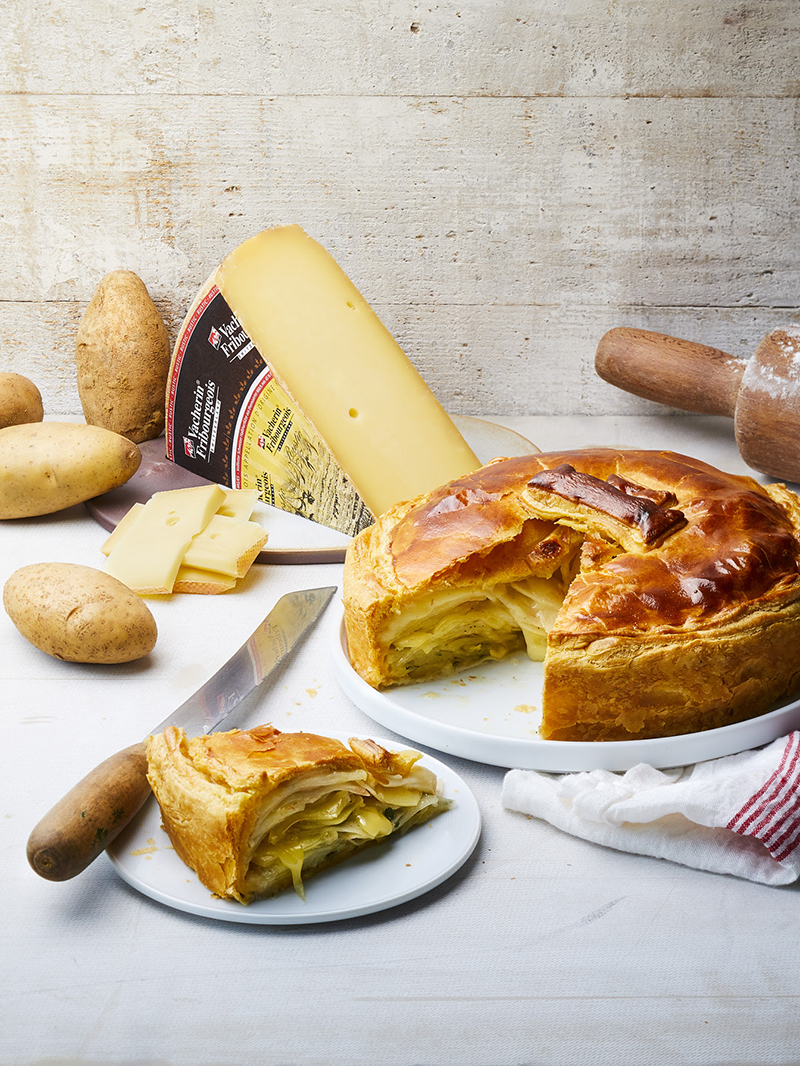 Tourte aux pommes de terre Charlotte au Vacherin Fribourgeois AOP