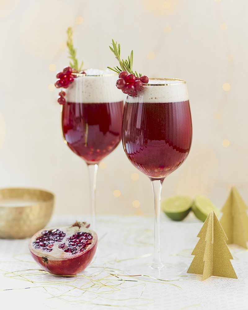 Cocktail grenade, groseille bière de Noël