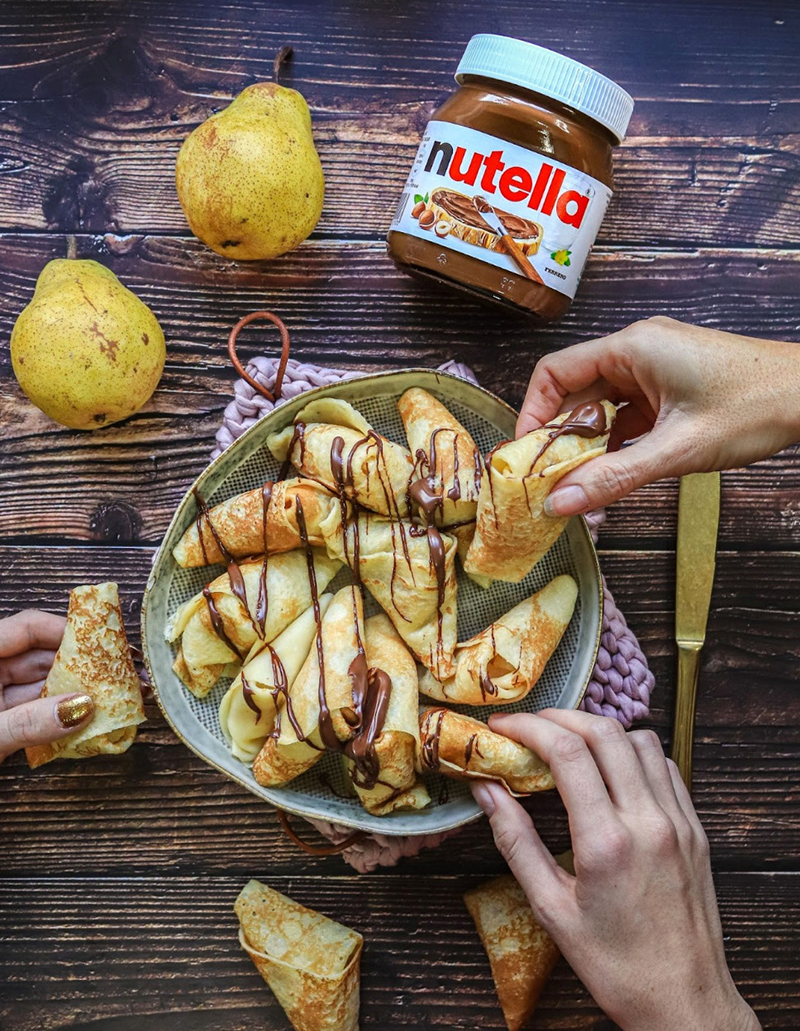 Crêpes samoussas poires et Nutella