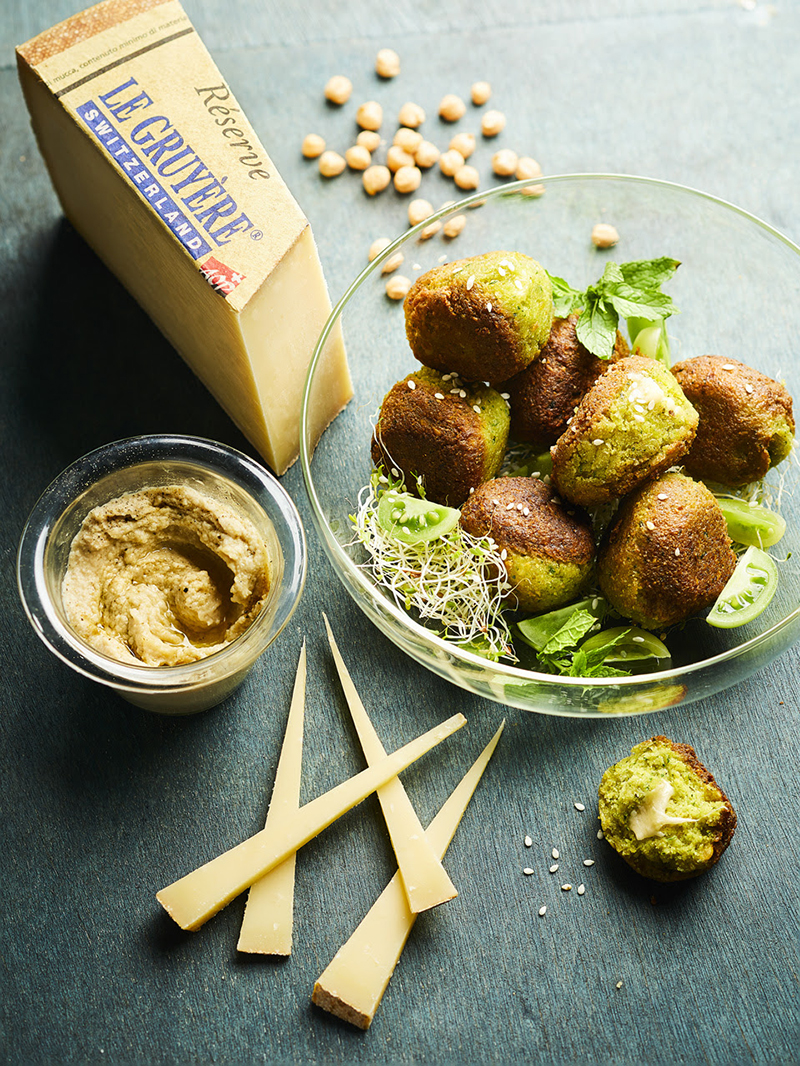 Falafels pois chiches fourrés au Gruyère AOP Suisse