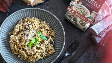 Risotto aux cèpes et poireaux