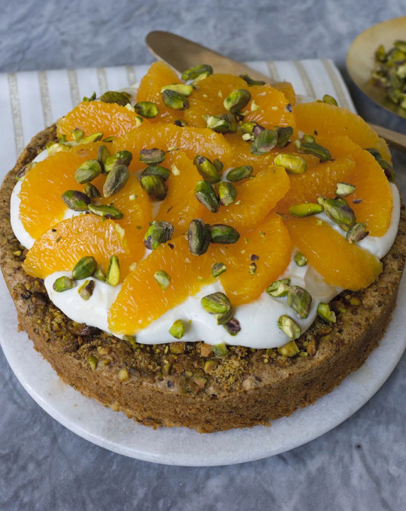 Cake pistaches Wonderful, yaourt et aux agrumes d’hiver