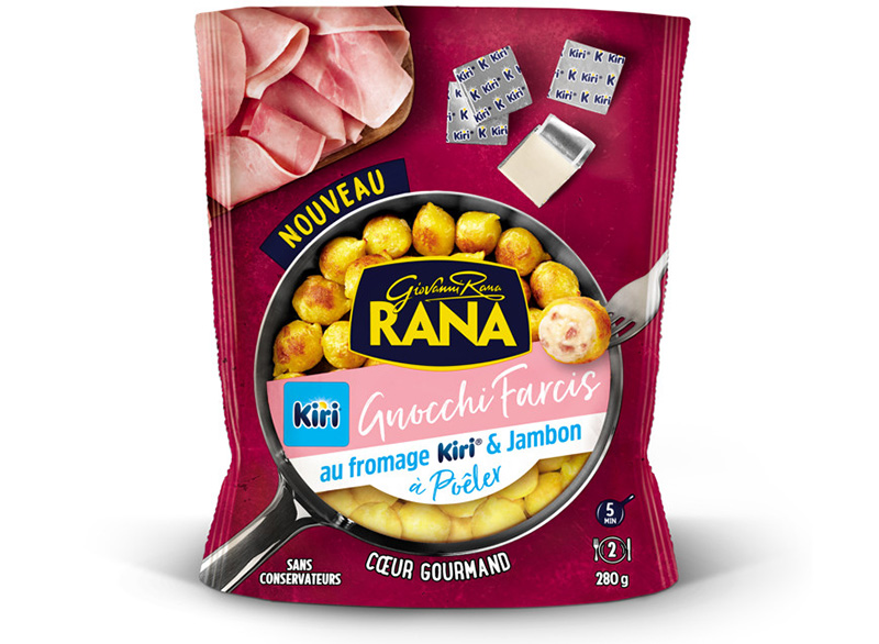 Gnocchi à Poêler farcis au fromage Kiri et jambon